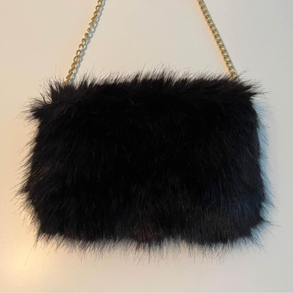 Black Fur Purse